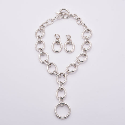 Oval silver set