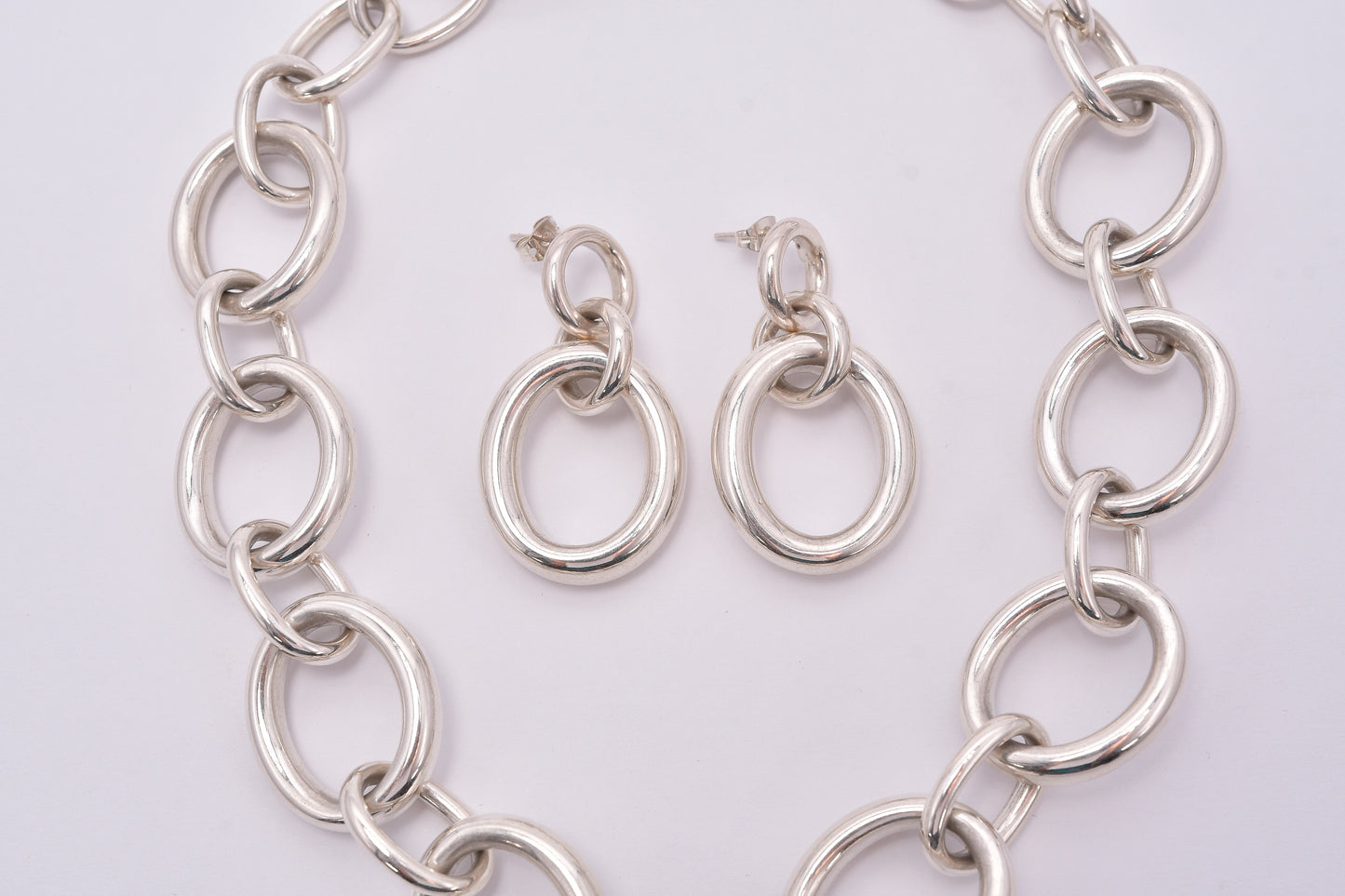 Oval silver set