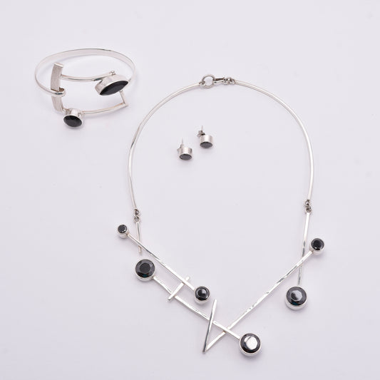 Contemporary Black and Silver Set