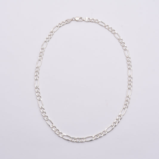 Man open link silver chain